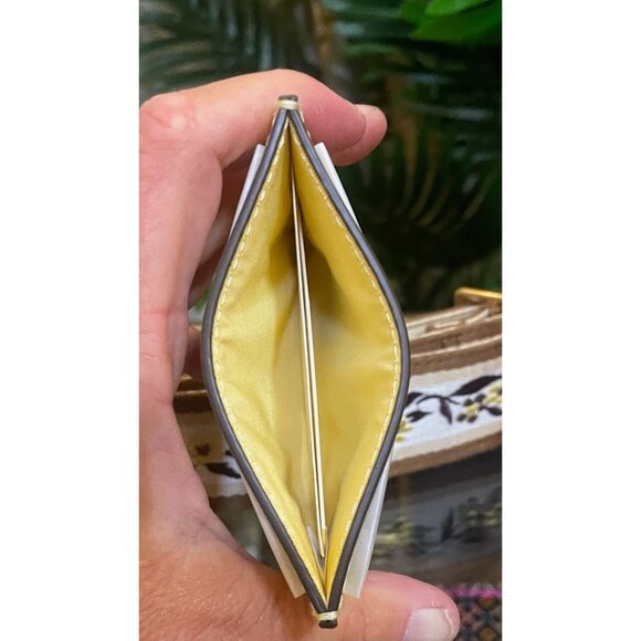 NEW!! Tory Burch Yellow Emerson with Floral Guitar Strap & Matching Wallet - Picture 12 of 16